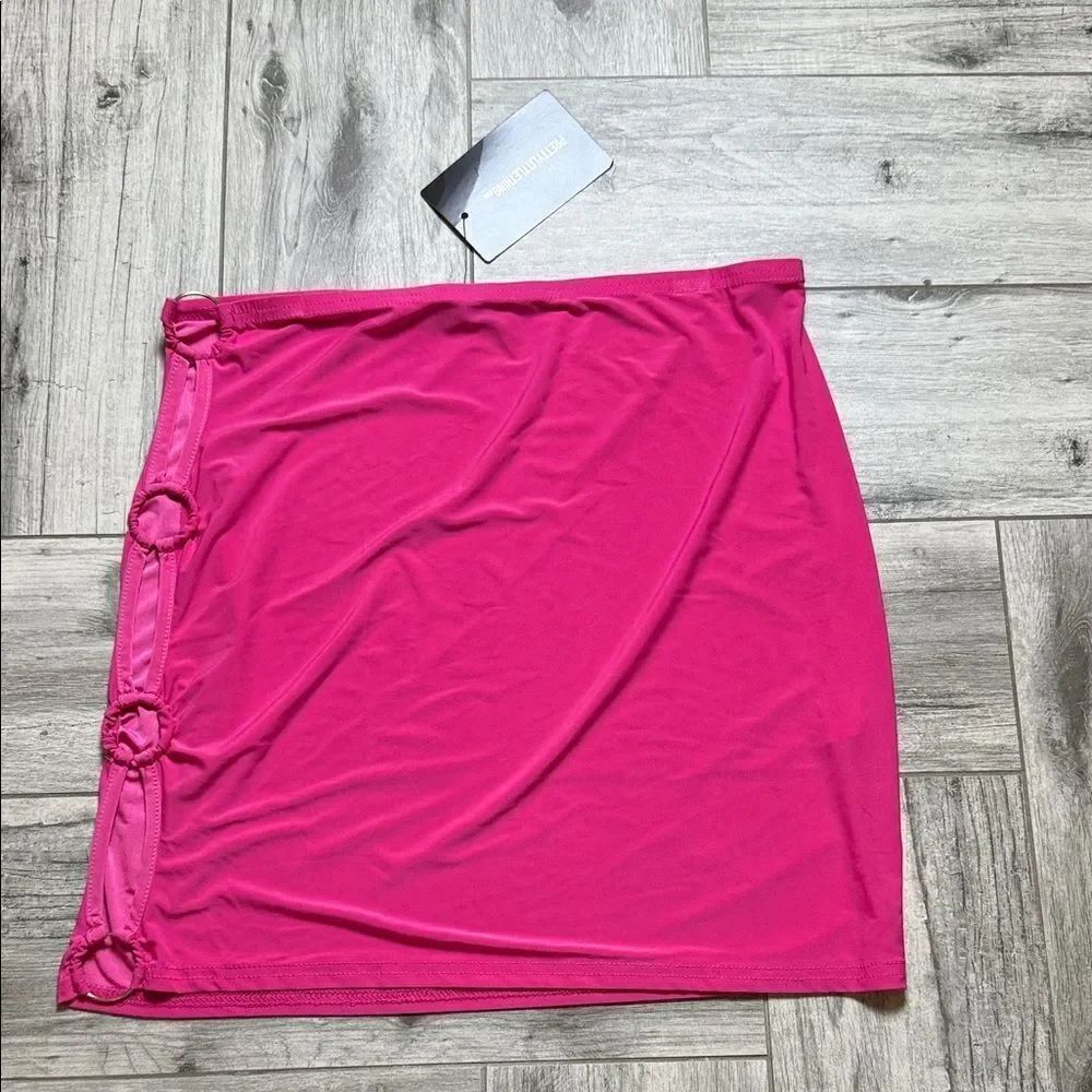 Vibrant Pink Pretty Little Thing Mini Skirt with Side Ring Accents
